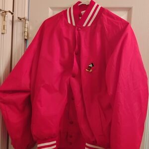 Vintage Mickey Mouse Jacket Red Size L Mens Softshell Snap Button Made In USA